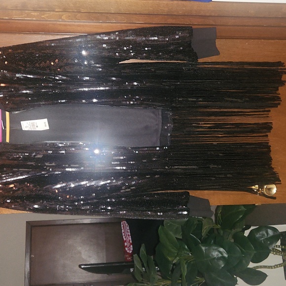 Black Sequin Fringe Jacket - Picture 1 of 3